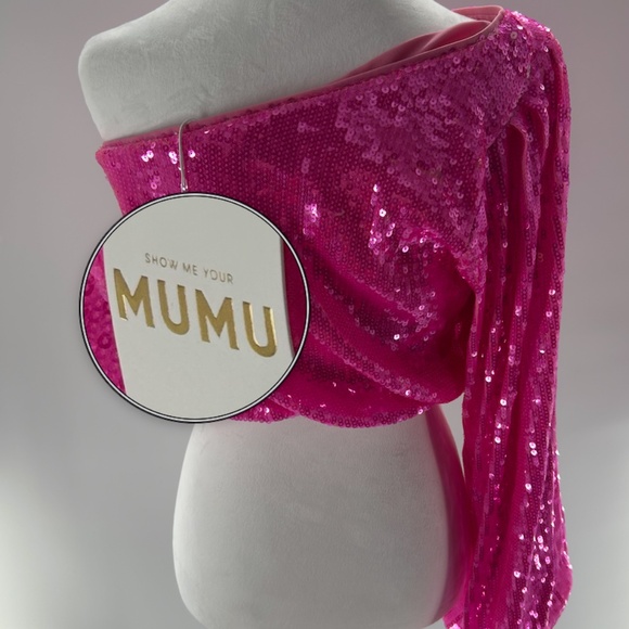 Sexy Hot Pink Sequin MUMU SZ SM Top Girls Night Out Clubbing Party - Picture 2 of 11